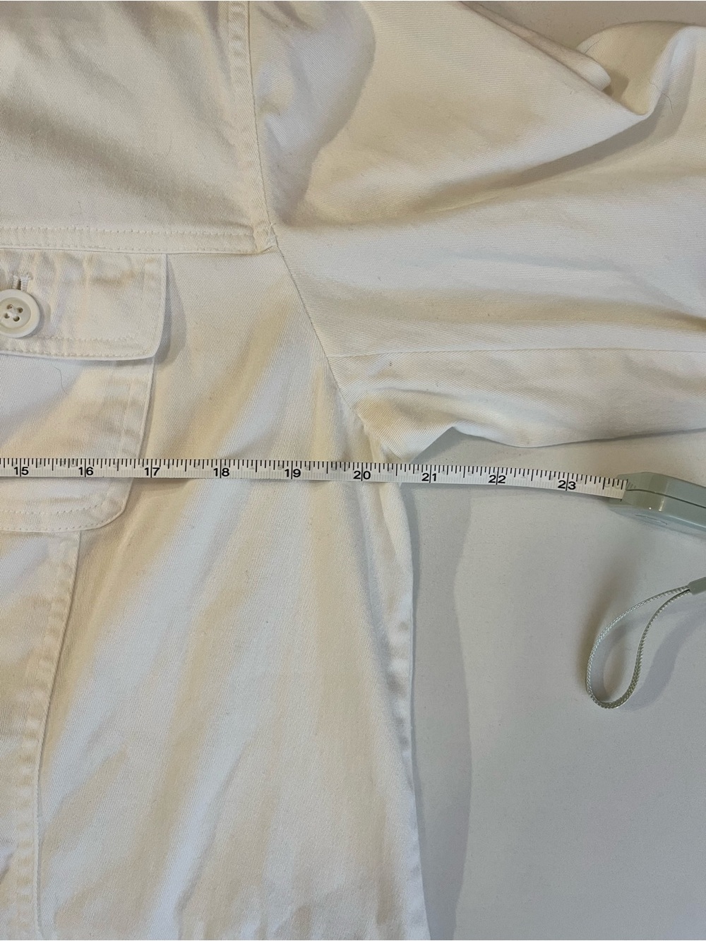 Croft & Barrow Off-White Stretch Cotton Button Up Jacket - Medium - Picture 15 of 16